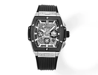 BB Factory HUBLOT Spirit of Big Bang Black &amp; Silver Limited Edition Watch - Model 642.NX.0170.RX with Rubber Strap - Best Replica Watch
