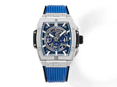 TW Factory HUBLOT Spirit of Big Bang Limited Edition Watch - Titanium &amp; Resin, Blue Rubber Strap, Racing Inspired Design, Best Replica Watch