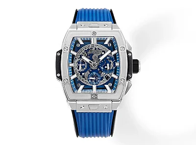 WWF Factory HUBLOT Spirit of Big Bang Limited Edition Watch - Titanium &amp; Resin, Blue Rubber Strap, Racing Inspired Design, Best Replica Watch