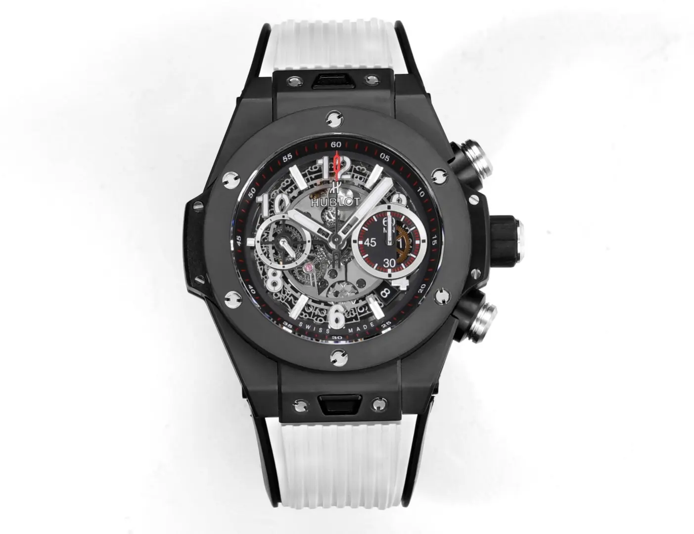WWF Factory Hublot Big Bang Unico Colorful Ceramic Watch - Black with Rubber Strap, 45mm - Super Clone Excellence