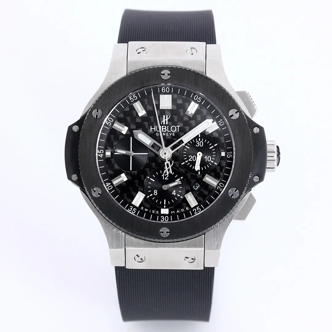 APS Factory HUBLOT Big Bang 44mm Black Rubber Strap Chronograph Watch - Stainless Steel Case | Super Clone Watch