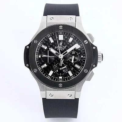 TMF Factory HUBLOT Big Bang 44mm Black Rubber Strap Chronograph Watch - Stainless Steel Case | Super Clone Watch