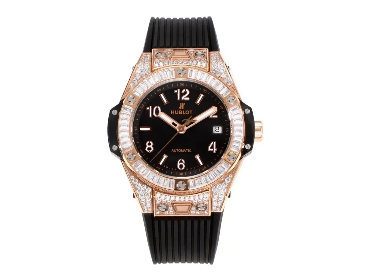 BB Factory HUBLOT Big Bang One-Click Rose Gold and Black Diamond-Set Automatic Watch - 39mm - Super Clone Edition