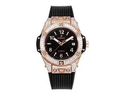 BB Factory HUBLOT Big Bang One-Click Rose Gold and Black Diamond-Set Automatic Watch - 39mm - Super Clone Edition