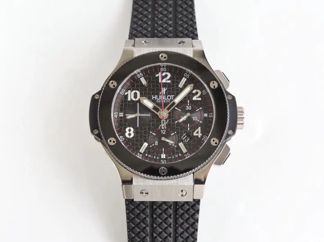HB Factory Hublot Big Bang 44mm Black Dial Rubber Strap Chronograph Watch - Super Clone Model 301.PB.131.RX