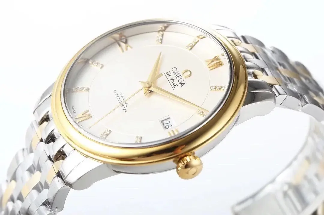 Omega De Ville Prestige Silver Two Tone Watch