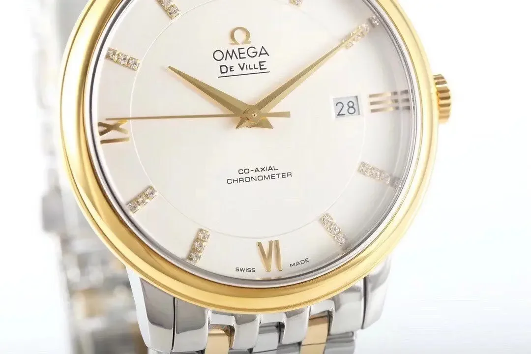 Omega De Ville Prestige Silver Two Tone Watch