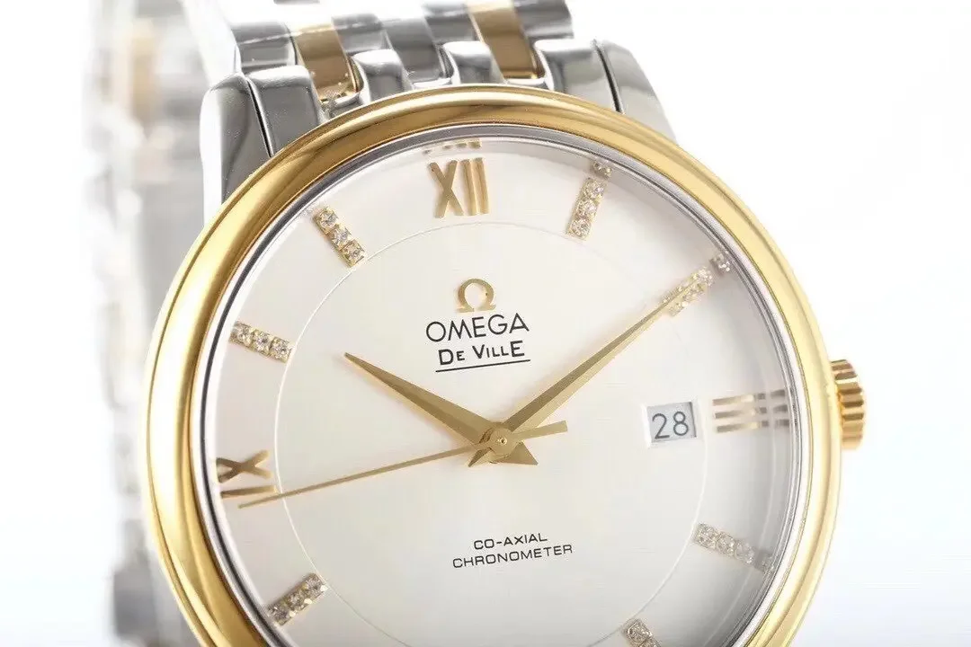 Omega De Ville Prestige Silver Two Tone Watch