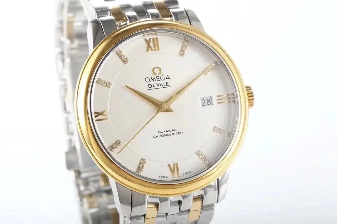 Omega De Ville Prestige Silver Two Tone Watch