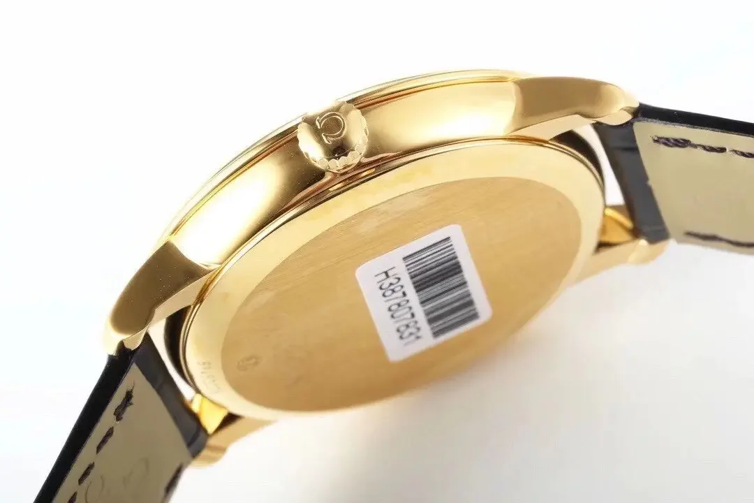 Omega De Ville Gold Watch Black Strap