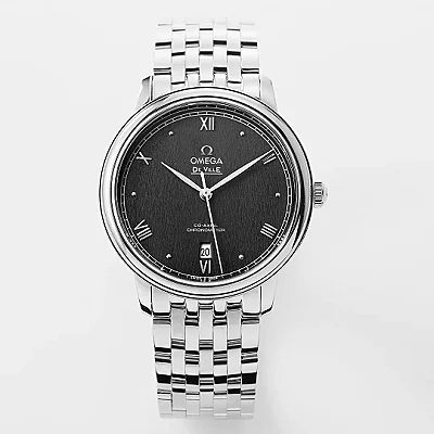 Omega DeVille Black Dial Steel Watch