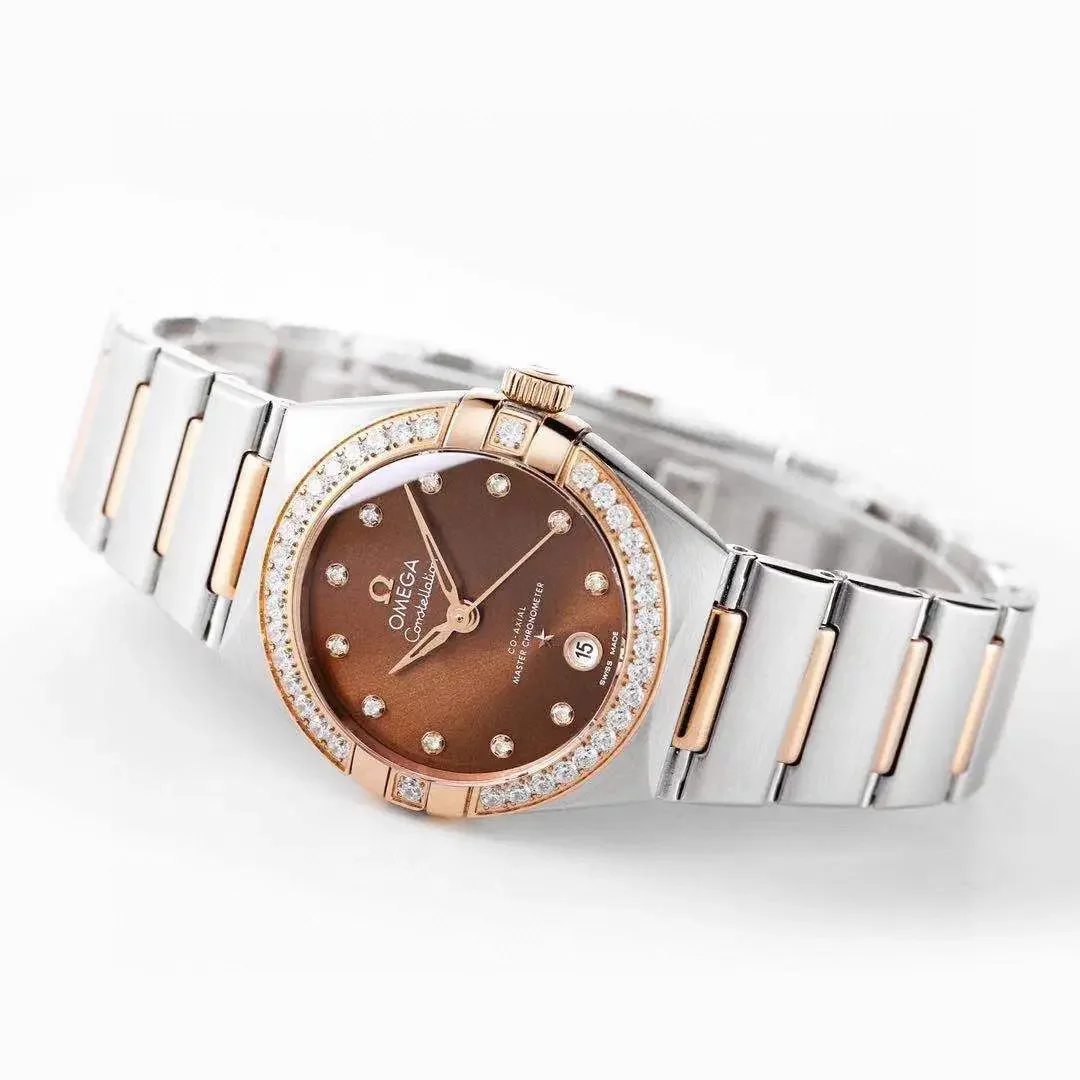 Omega Constellation 29mm Brown Dial Two-Tone VSF Watch Replica