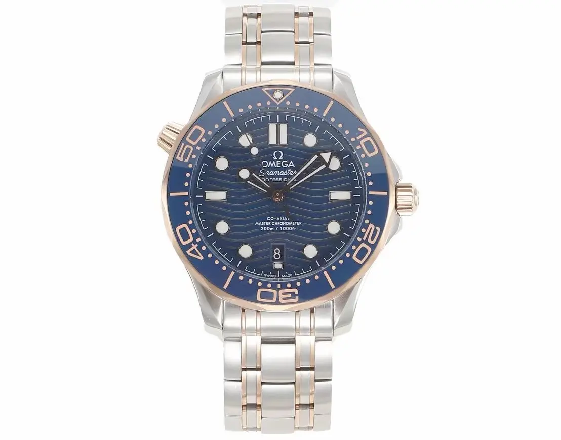ZF Factory OMEGA Seamaster Planet Ocean 600m Co-Axial Master Chronometer 42mm Diver's Watch - Blue Dial, Stainless Steel with Rose Gold Accents by VSF Watches Collection