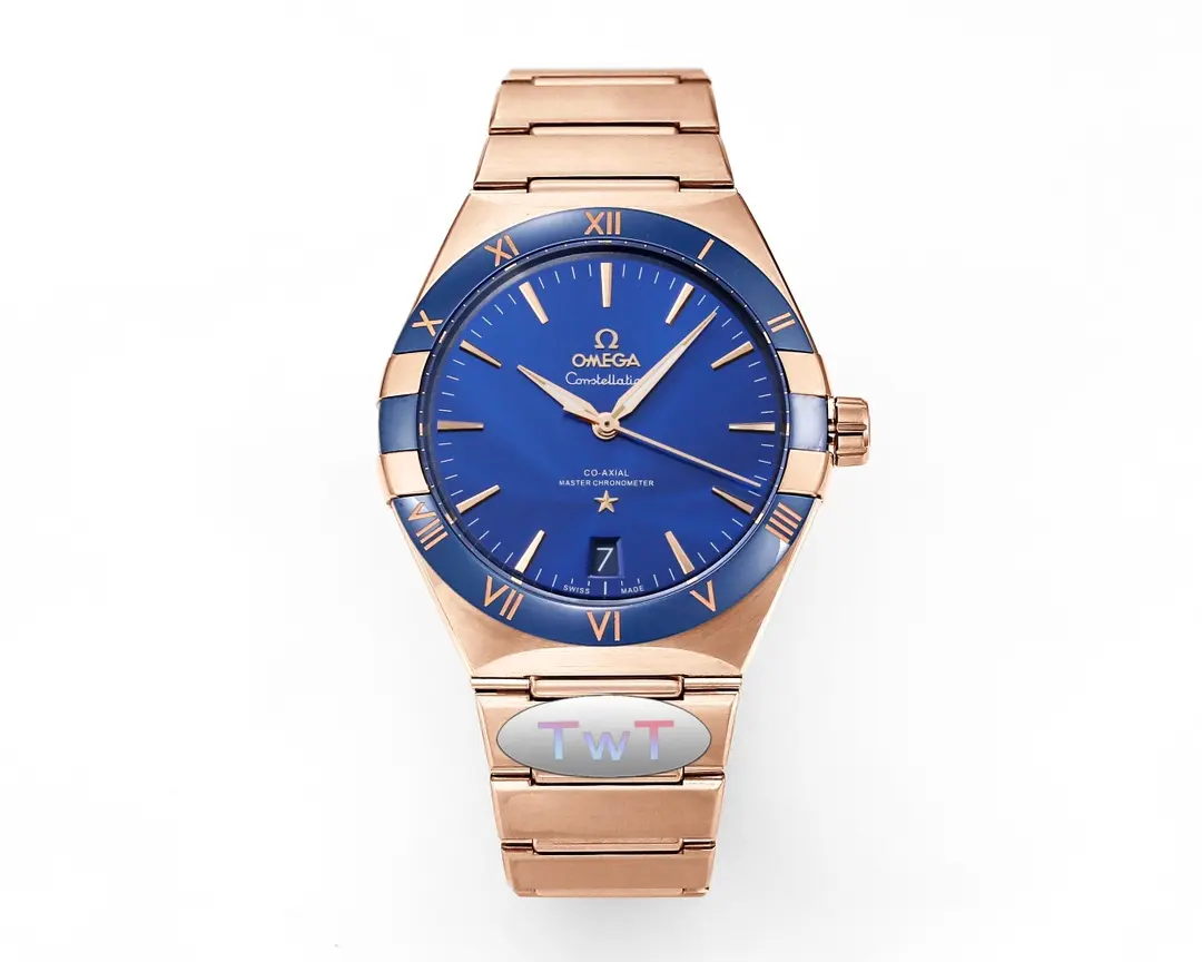 OMEGA Constellation 41mm Blue Rose Gold VSF Replica Watch