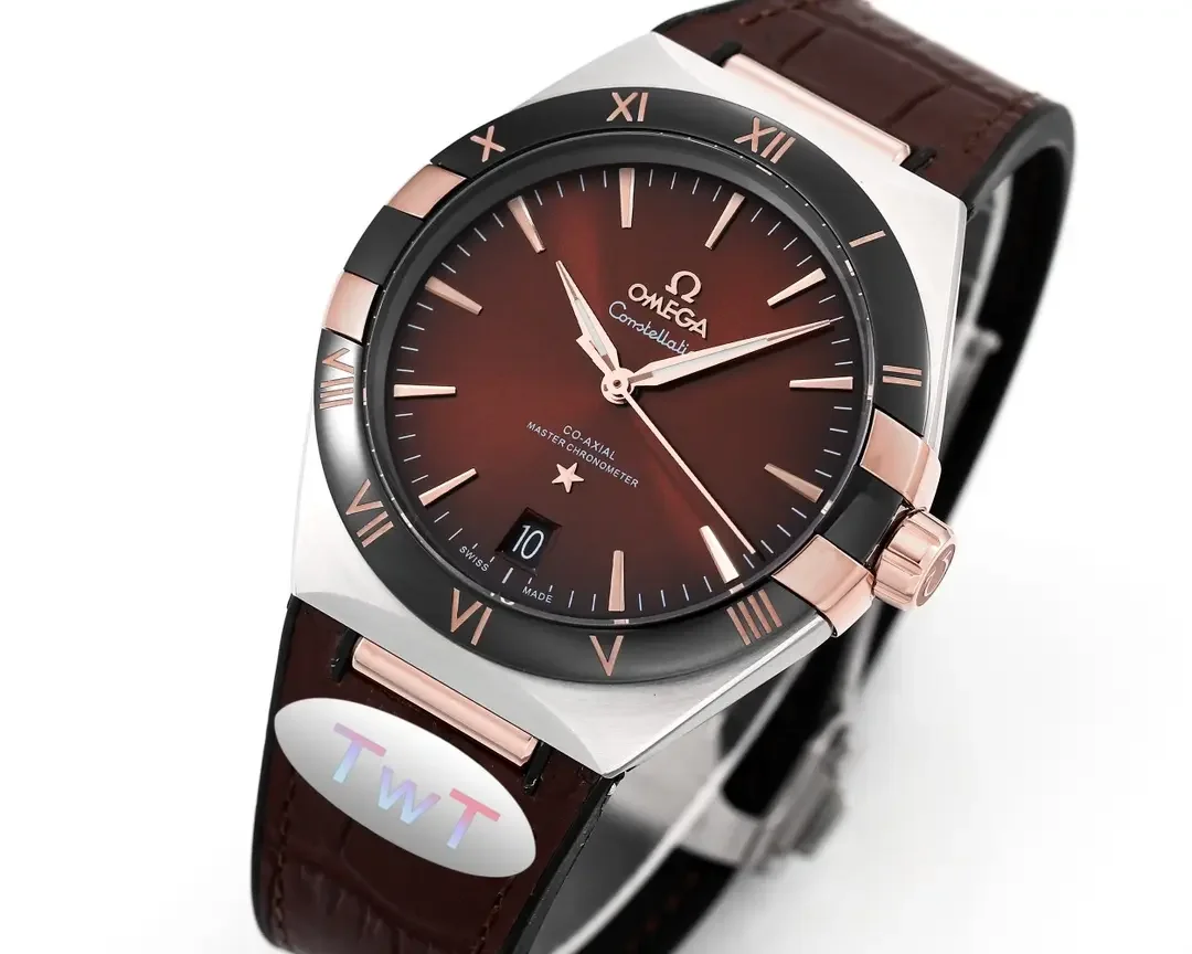 OMEGA Constellation Meteorite 41mm Brown Leather VSF Watch Replica