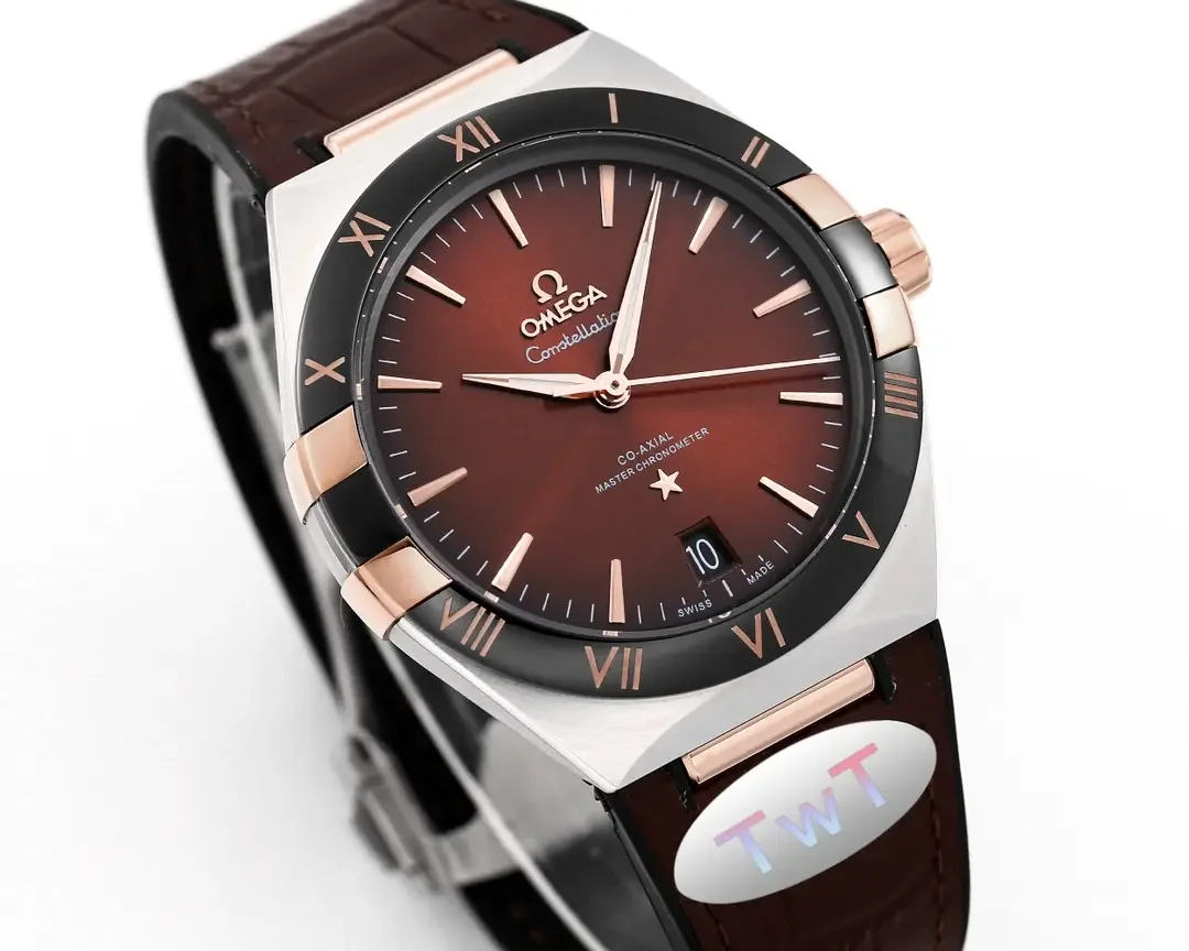 OMEGA Constellation Meteorite 41mm Brown Leather VSF Watch Replica