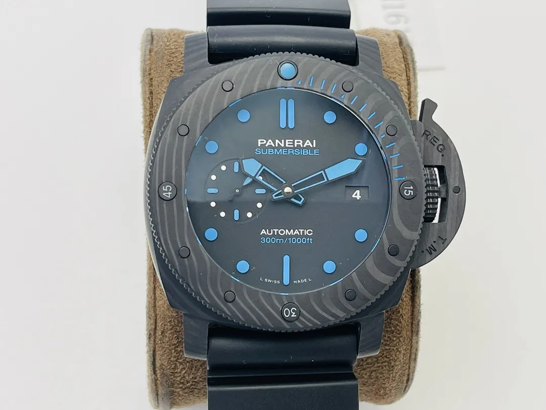 VS Factory Panerai Submersible Automatic Blue Dial Black Rubber Strap Men's Dive Watch