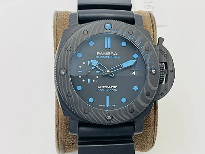 VS Factory Panerai Submersible Automatic Blue Dial Black Rubber Strap Men's Dive Watch