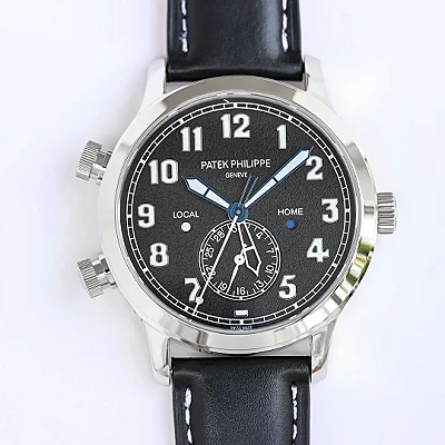 Patek Philippe Calatrava Pilot Travel Time Black Dial Super Clone Replica Watch