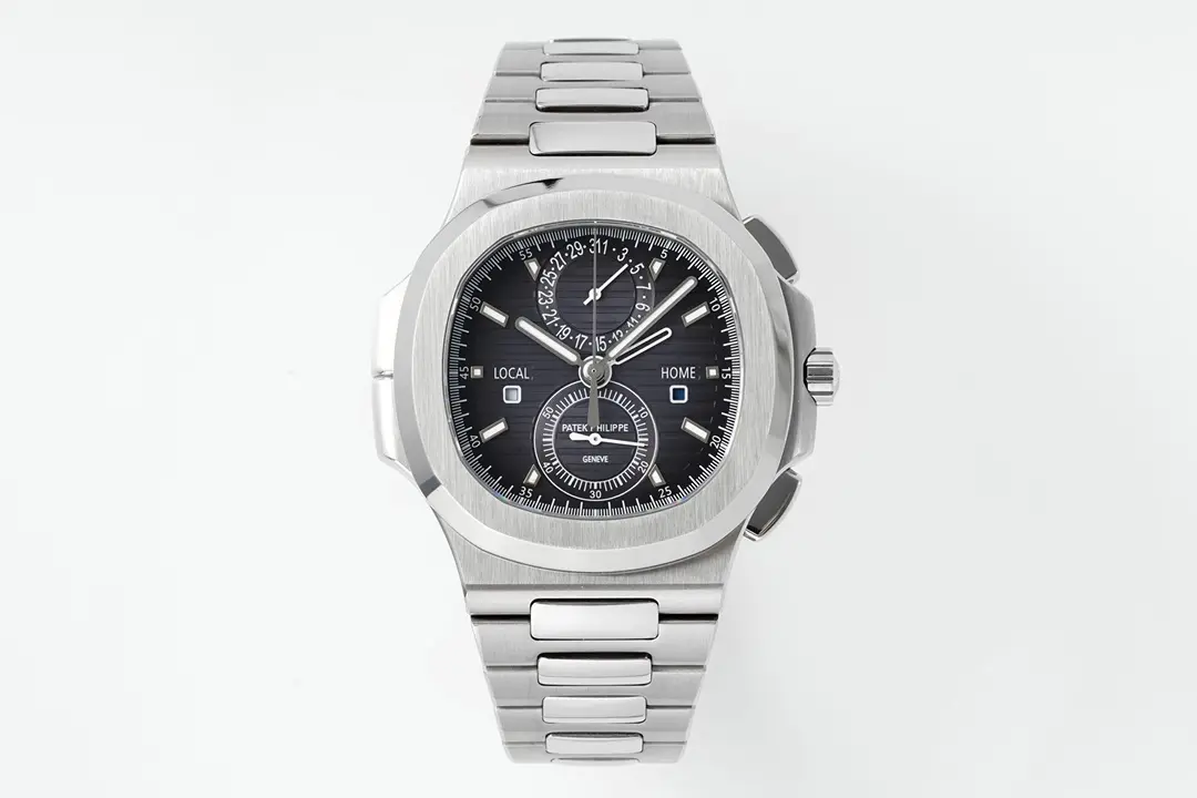 MP Factory Patek Philippe Nautilus 5990/1A Dual Time Steel Black Super Clone Replica Watch