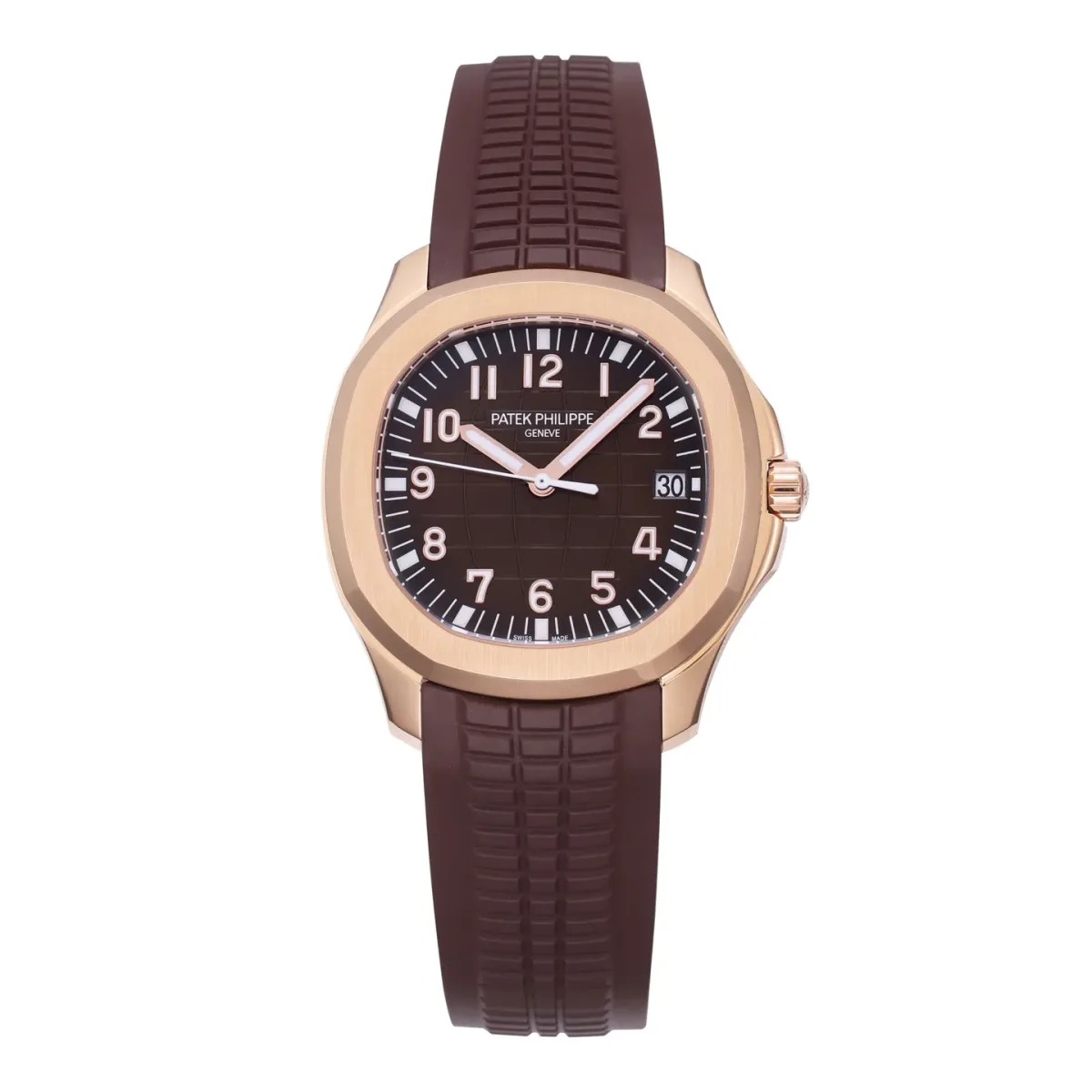 3K Factory Patek Philippe Aquanaut Rose Gold Case Brown Dial Rubber Strap Watch