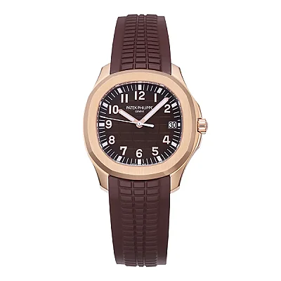 3K Factory Patek Philippe Aquanaut Rose Gold Case Brown Dial Rubber Strap Watch