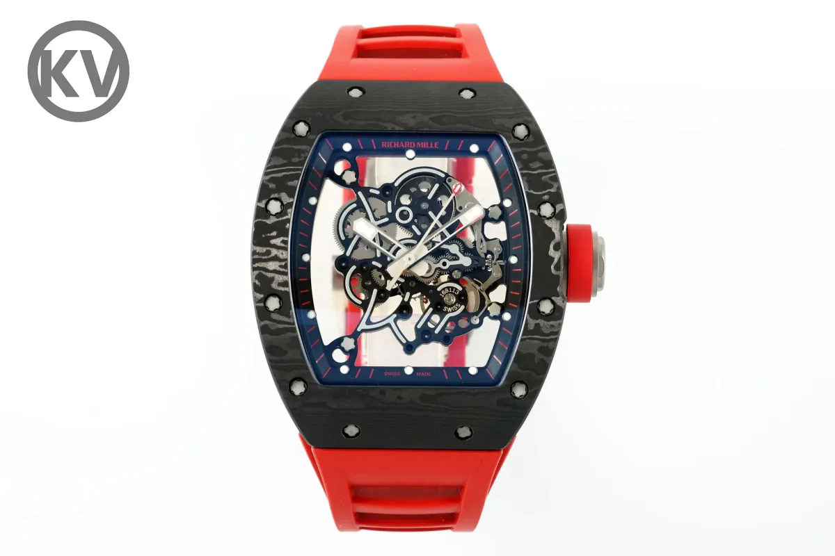 ZF Factory Richard Mille RM055 Skeleton Watch Red Strap - Premium Super Clone Edition