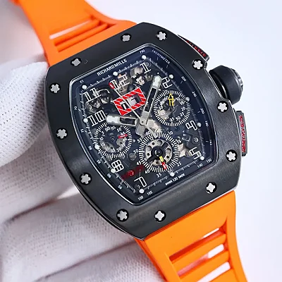 RM Factory Richard Mille RM011-FM Black Orange Super Clone Luxury Watch