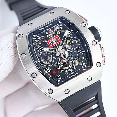 JB Factory Richard Mille RM011-FM Titanium Chronograph Black - Super Clone Watches