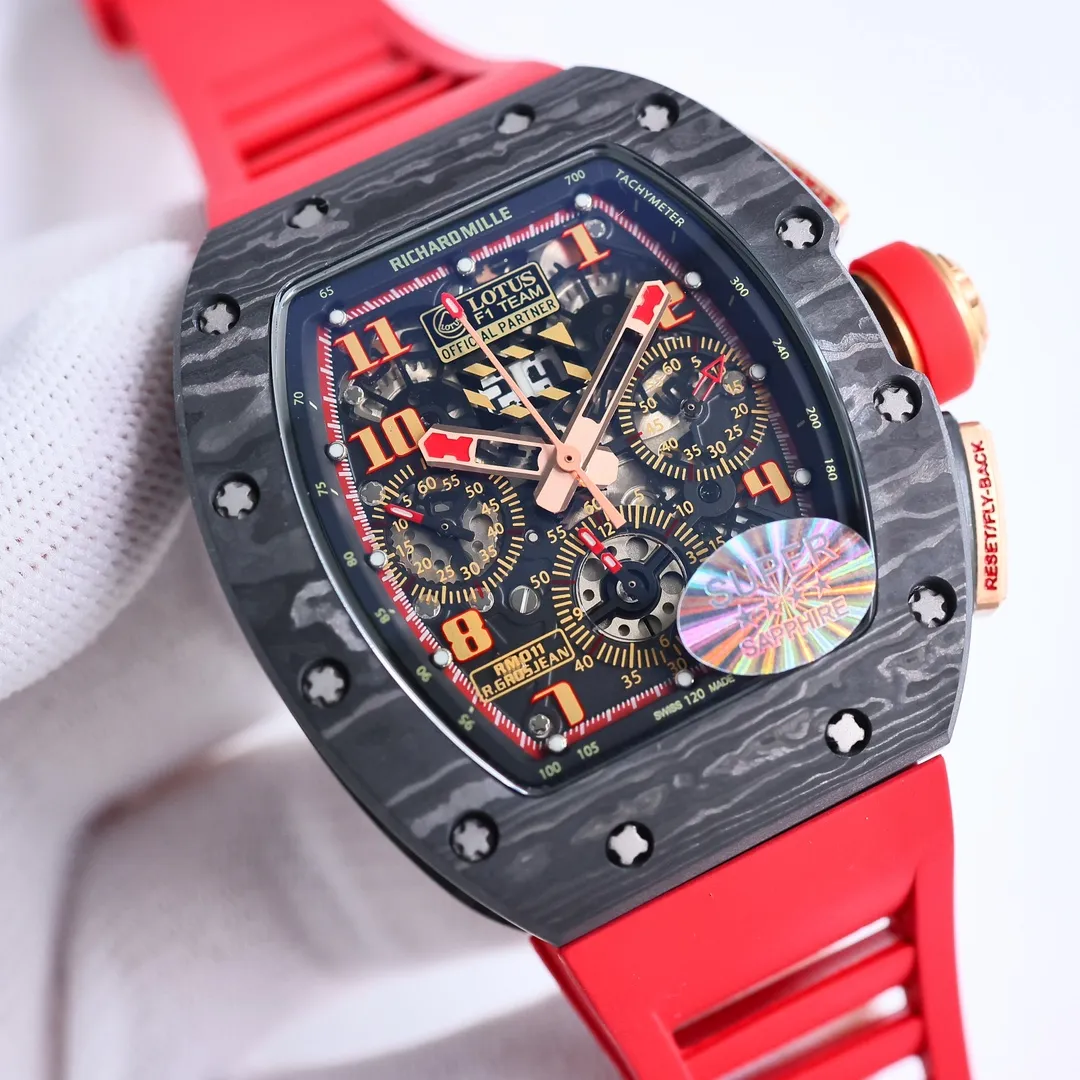 APS Factory Richard Mille RM011-FM Titanium Red Strap - Premium Super Clone Watch