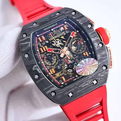 BBR Factory Richard Mille RM011-FM Titanium Red Strap - Premium Super Clone Watch