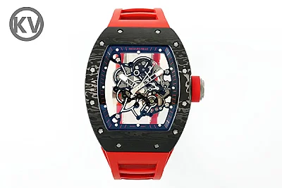 JB Factory Richard Mille RM055 Skeleton Watch Red Strap - Premium Super Clone Edition