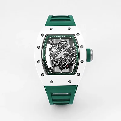 EUR Factory Richard Mille White Ceramic Green Strap Super Clone Watch - Premium Replica Richard Mille