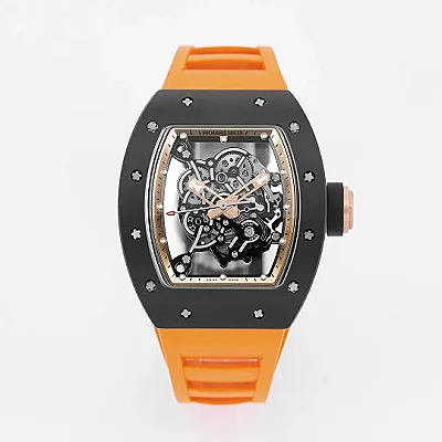 JB Factory Richard Mille Black Ceramic Orange Strap Super Clone Watch - Premium Replica Richard Mille