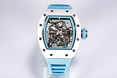 RM Factory Richard Mille RM055 White Ceramic Blue Strap - Super Clone Replica Watch