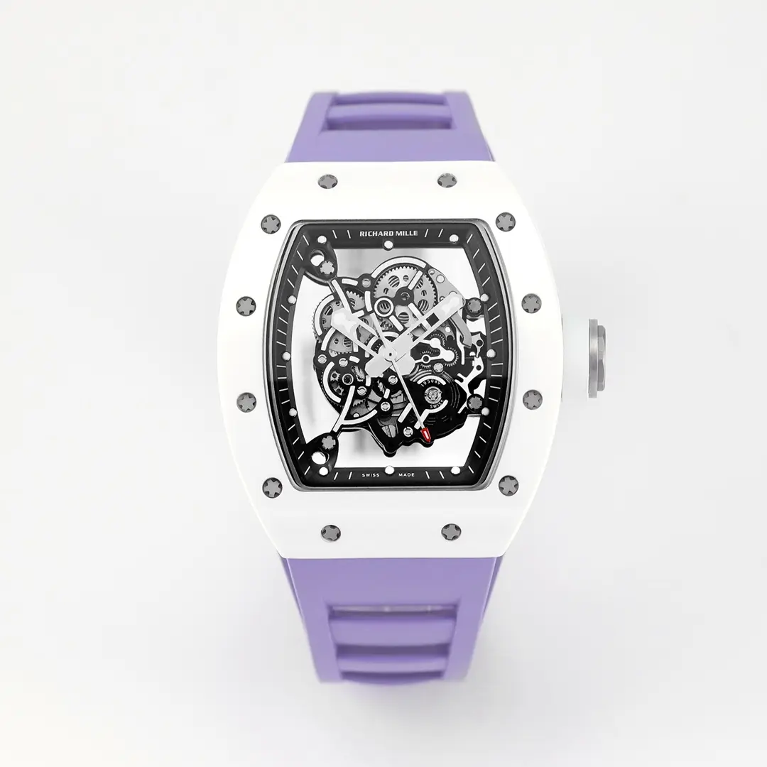 BBR Factory Richard Mille White Ceramic Purple Strap - Super Clone Watch Replica