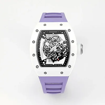 EUR Factory Richard Mille White Ceramic Purple Strap - Super Clone Watch Replica