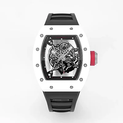 APS Factory Richard Mille White Ceramic Watch with Black Strap - Premium Super Clone Watches Edition