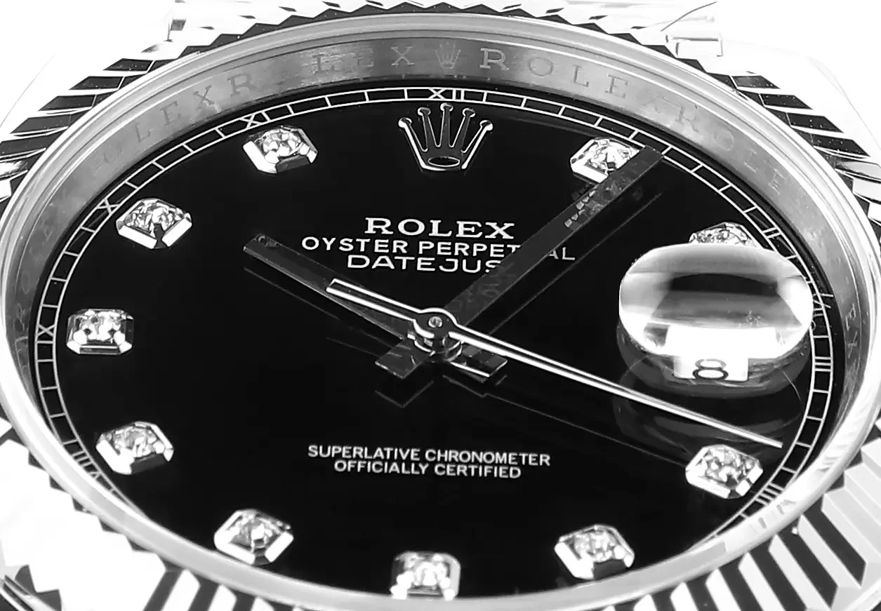 Rolex Datejust 41mm Watch - Silver with Black Dial, Diamond Markers &amp; VSF Super Clone Quality