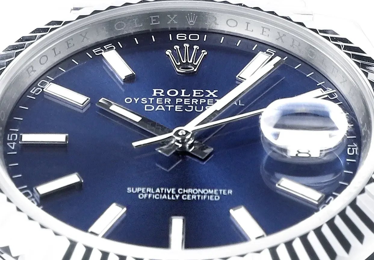 Rolex Datejust 41mm Watch - Silver with Blue Dial, Fluted Bezel, Super Clone VSF Rolex