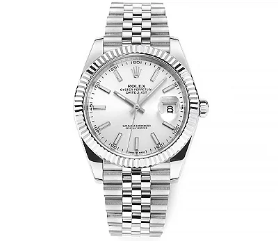 Rolex Datejust 41mm Silver Fluted Bezel Stainless Steel VSF Super Clone Watch