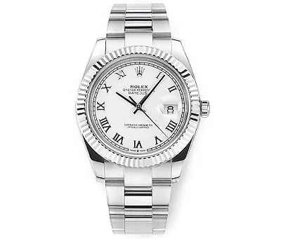 Rolex Datejust 41mm Silver Fluted Bezel White Dial VSF Super Clone Watch