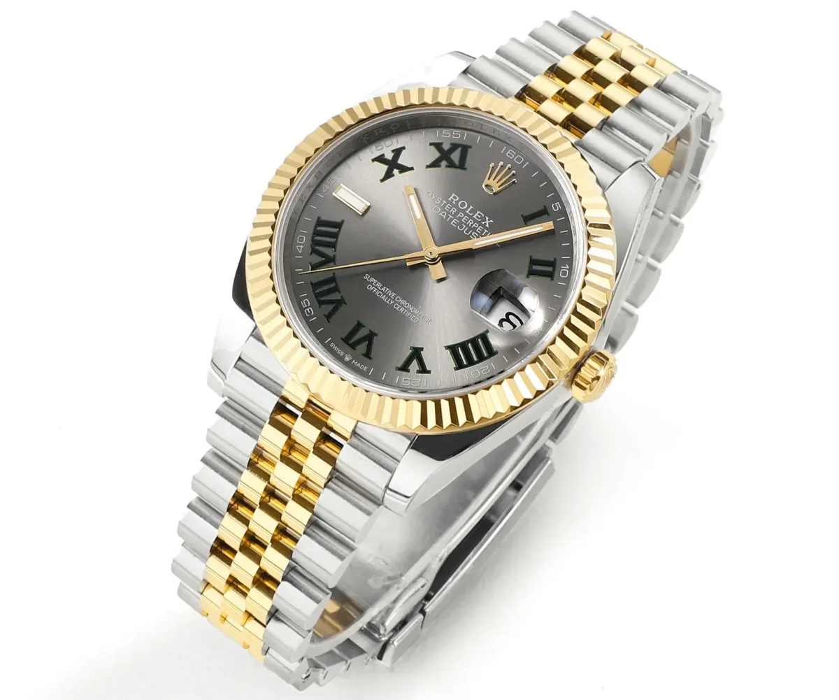 Rolex Datejust 41mm Watch - Two-Tone Steel and Gold with Grey Dial - Super Clone VSF Watch
