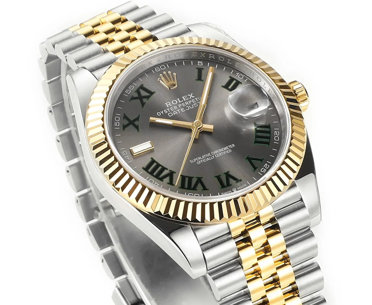 Rolex Datejust 41mm Watch - Two-Tone Steel and Gold with Grey Dial - Super Clone VSF Watch