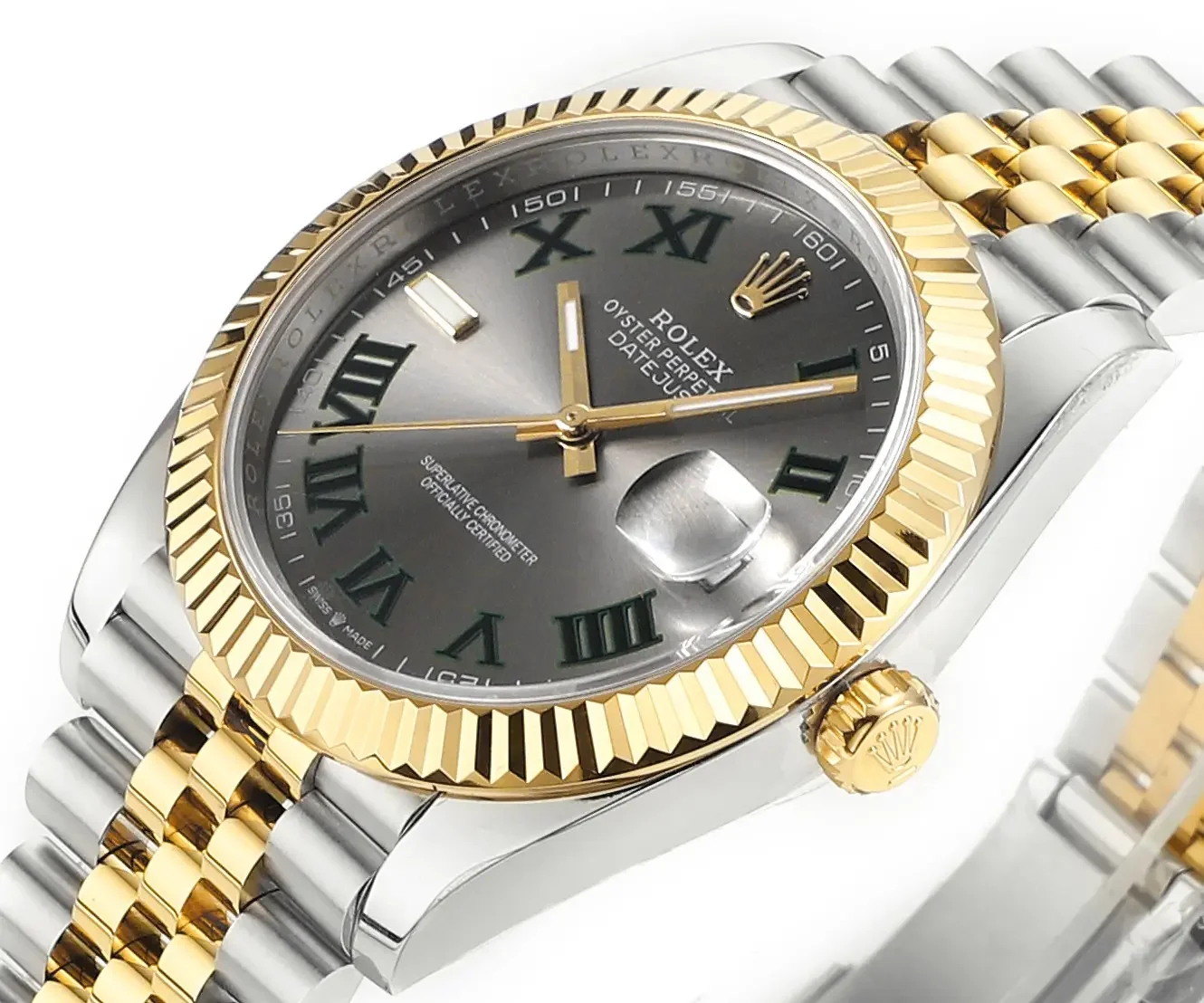 Rolex Datejust 41mm Watch - Two-Tone Steel and Gold with Grey Dial - Super Clone VSF Watch