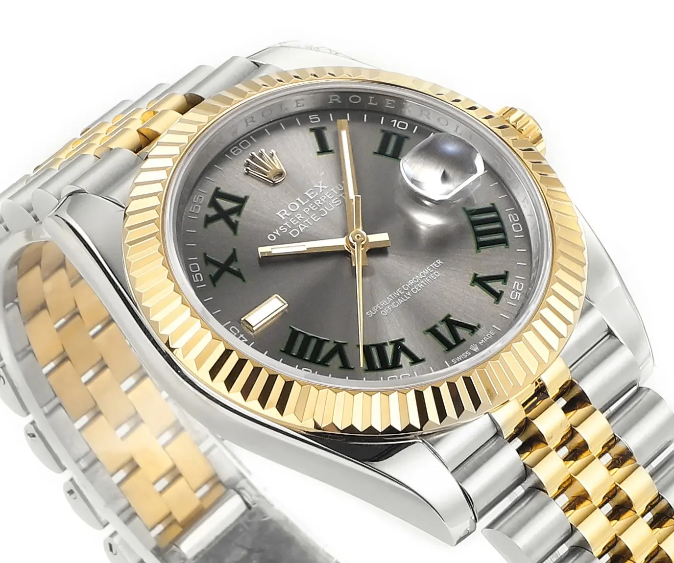 Rolex Datejust 41mm Watch - Two-Tone Steel and Gold with Grey Dial - Super Clone VSF Watch