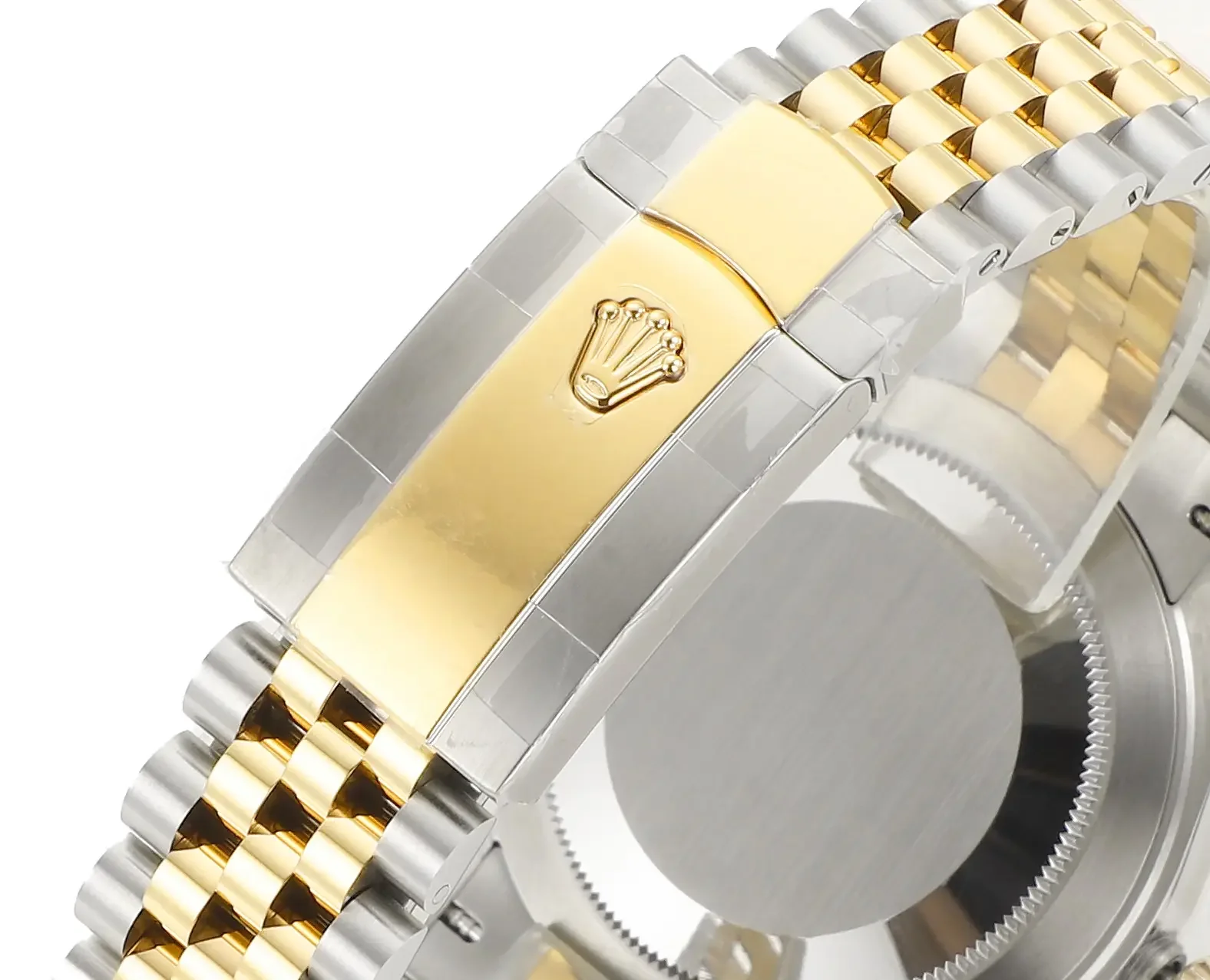 Rolex Datejust 41mm Watch - Two-Tone Steel and Gold with Black Diamond Dial - Super Clone