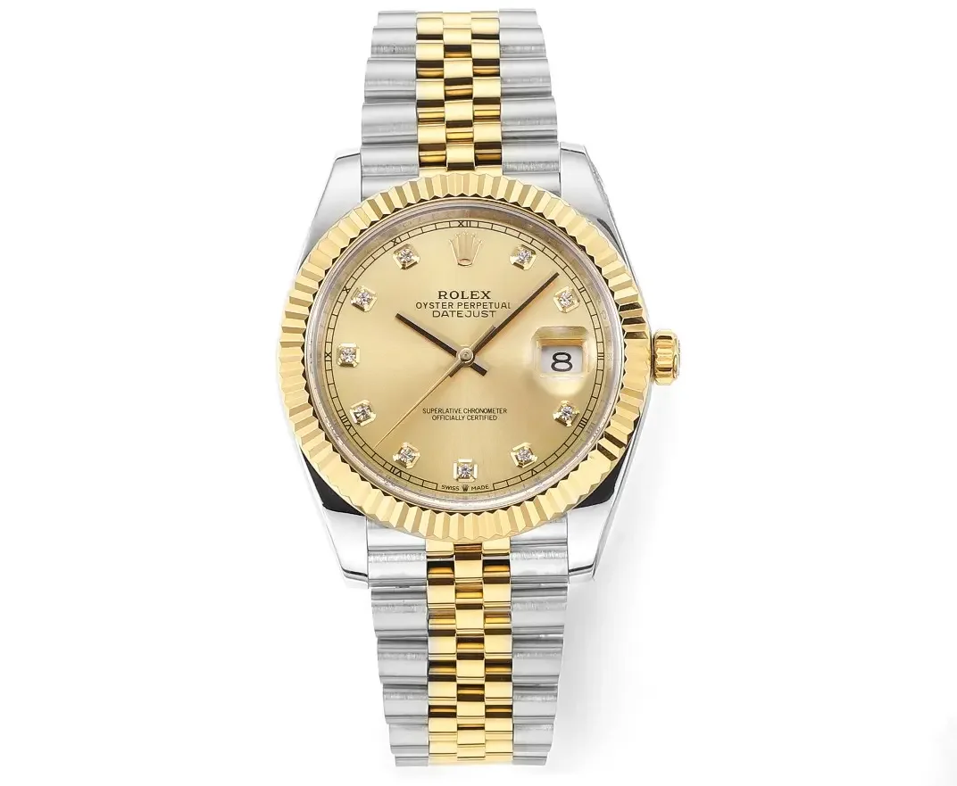 Rolex Datejust 41mm Two-Tone Gold &amp; Steel Watch with Diamond Bezel - Super Clone