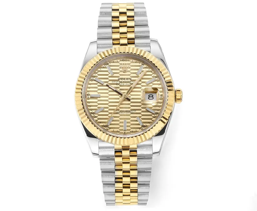 Rolex Datejust 41mm Two-Tone Gold and Steel Watch with Fluted Bezel - Super Clone