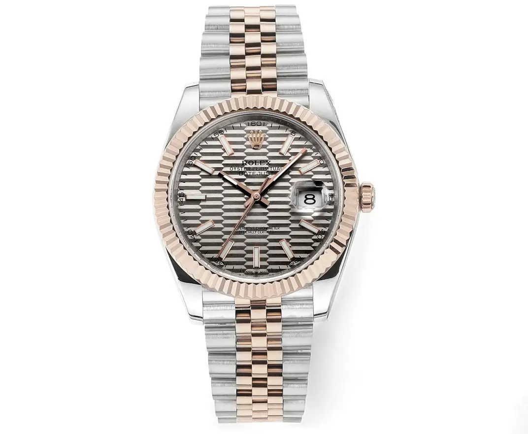 VS Factory Rolex Datejust 41mm Watch with Platinum Bezel, Grey Dial, and Super Clone Quality